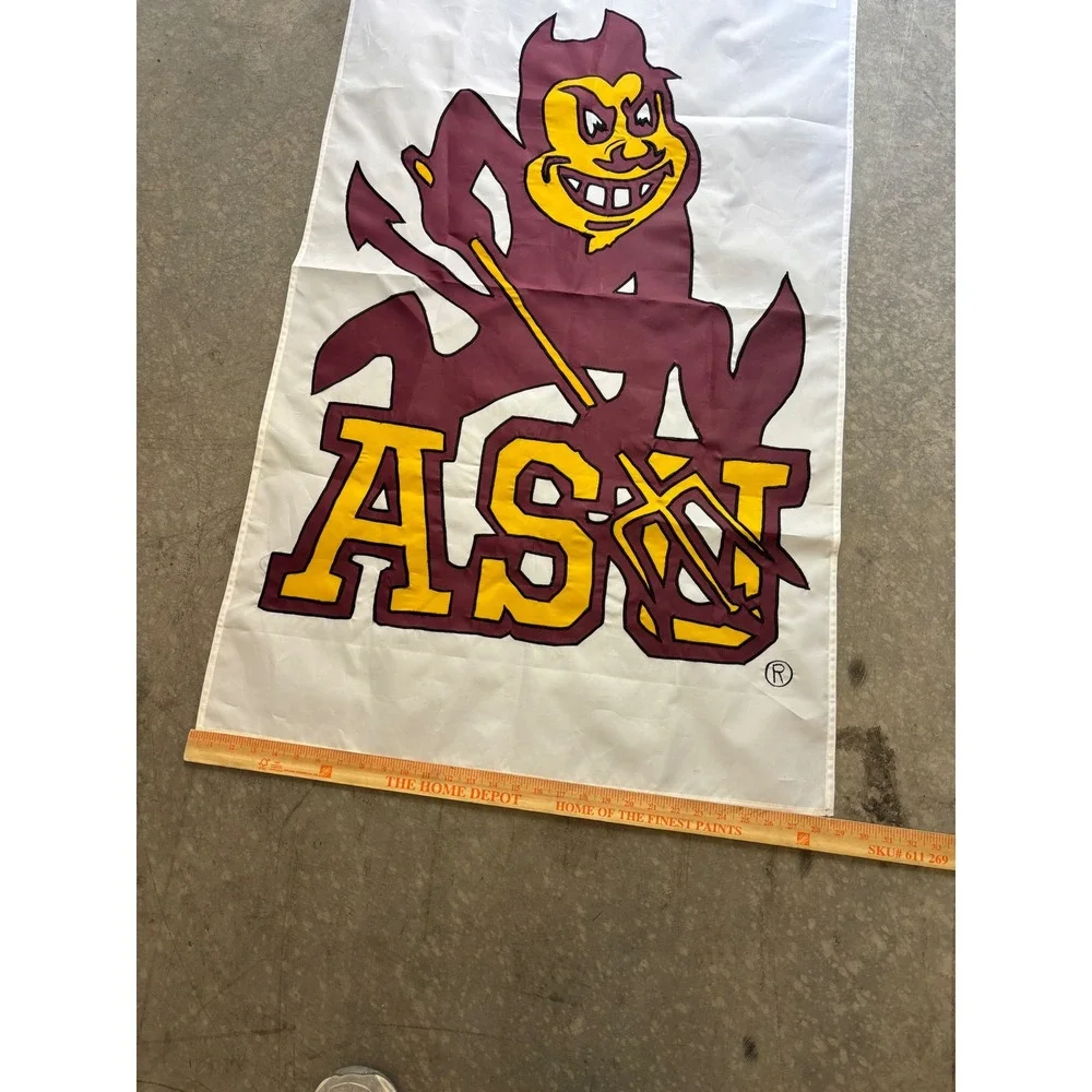 Vintage ASU Arizona State University Sparky Vertical Flag Collegiate 28.5x48